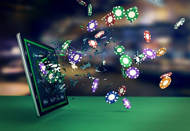 Baccarat table with betting controls